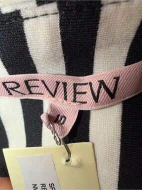 Review Black & White Striped Asymmetrical Skirt